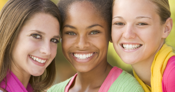 Friends smiling together